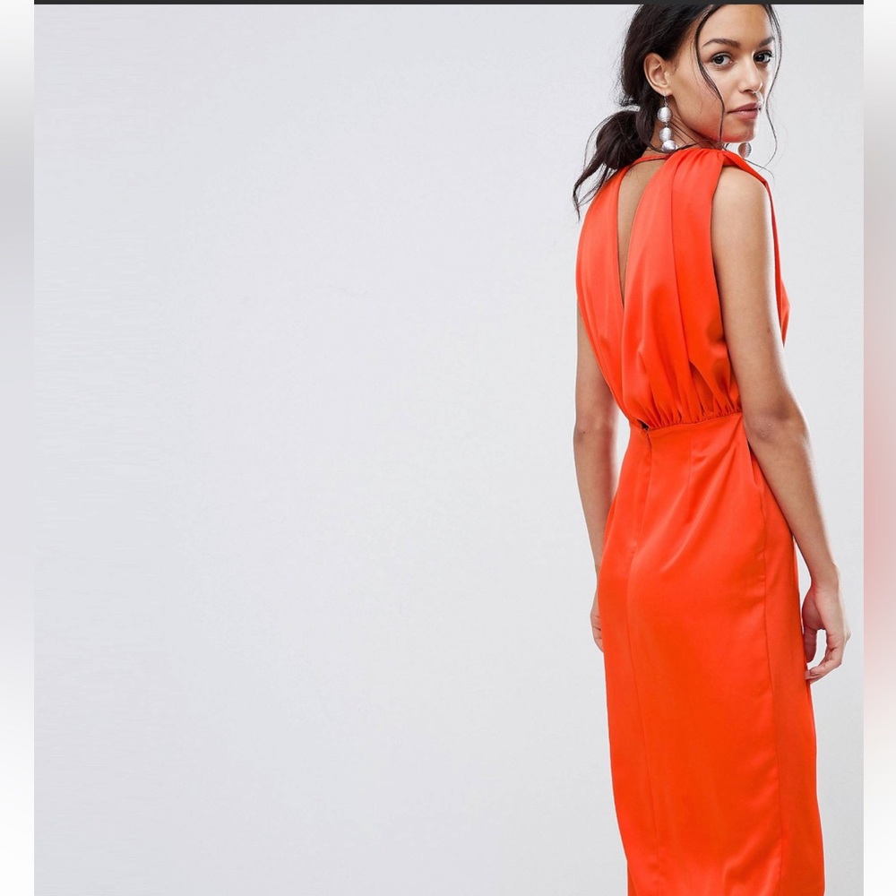 NWOT ASOS satin burnt orange dress - Picture 2 of 9